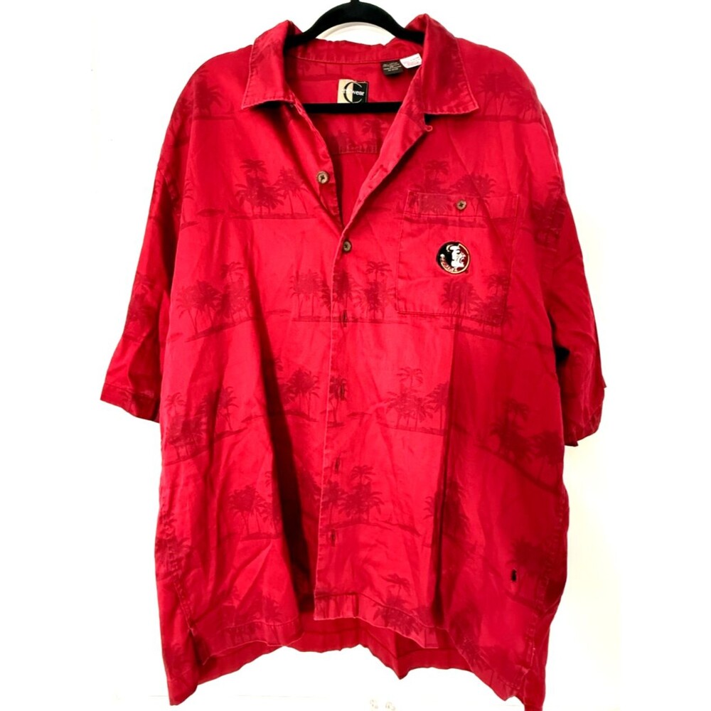Florida State Seminoles Shirt XL Red Palm Tree Button Up FSU